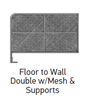 21440200- 30"H x 42"L - Floor To Wall Double w/ Mesh and Vertical Support Aluminum Guide Rails - (Clear) - (LARCO)