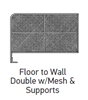 21440300- 36"H x 42"L - Floor To Wall Double w/ Mesh and Vertical Support Aluminum Guide Rails - (CLEAR) - (LARCO)