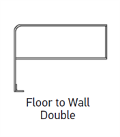 21943900- 36"H x 36"L - Floor To Wall Double Aluminum Guide Rails - (CLEAR) - (LARCO)
