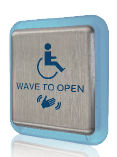 10MS21HS1 - "OBSOLETE" - Magic Switch Touchless Handicap Open - (4.75in.  Square) - (Text and Logo) - (BEA)
