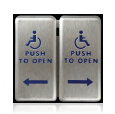 10PBDGP1 - Vestibule Push Plate - (Includes blue handicap logo left & right arrow and blue Push to Open text, adapter ring) - (BEA)