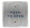 10PBS45 - 4.5in. Square Stainless Steel Push Plate Assy. - w/"Blue Push to Open Text" - (BEA)