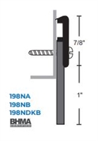 198NA-36 - 3 FT. x 1-7/8" NEOPRENE DOOR SWEEP w/Hardware - (Clear Anodized)