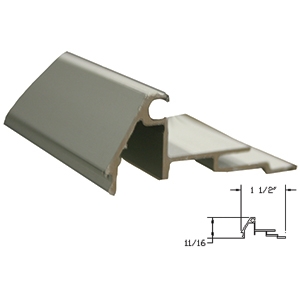 412637-8FT - 1/4in, Beveled Glass Stop Gutter w/Vinyl - (Clear Aluminum) -  (Stanley)