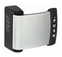 4591-04-00-628 - Curved Deadlatch Paddle, for 1-3/4" Thick Doors, Satin Aluminum Clear Anodized Finish, Push to Right, Interior Left-Hand Reverse or Exterior Right-Handed -  (Aluminum Finish) - (ADAMS RITE)