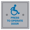 59-HSS - 4.5in. Square Stainless Steel Push Plate Assy. - (Wheel Chair - Press to Operate) - (MS SEDCO)
