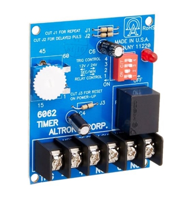 6062 - Multi-Purpose Timer Module, 12/24VDC - 1 Second to 60 Minutes - (Altronix)