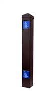 628-HT-BR-42 - BOLLARD - ClearPath Radio Control - Dual 4.5in. Square Blue Stainless Steel Push Plate Package (w/TRANSMITTER) - "DARK BRONZE" - (Wheel Chair - Press to Operate) - (MS SEDCO)