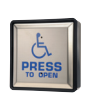 6S1U0 -  6" Hardwired Box Assembly w/ Stainless Steel Push Plate Switch - Handicap Press To Open (HPTO) - (SQUARE) - (LARCO)