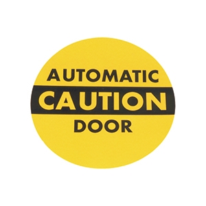 75-20-102 - "Caution Automatic Door" - 6 1/2"H x 6 1/2"W - (Two Sided) - ANSI 156.10 COMPLIANT - (Decal)