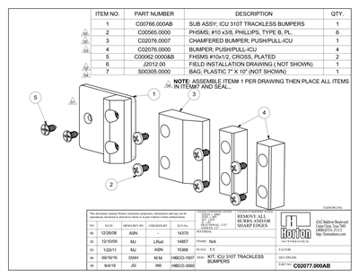 C02077.000A - ICU 310T Trackless Bumpers Kit - (Clear Anodized) - (HORTON)