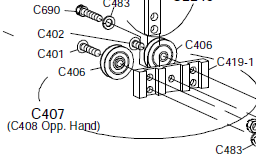 C408 - O-X  Wheel Carrier Assembly - (Horton Linear, Belt, Window)