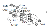 C409 - O-X-X-O Idler Wheel Assembly - (Horton Linear, Belt, Window)