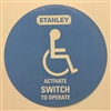 D001 - "Activate Switch to Operate" w/Handicap Logo - â€‹6 1/2"H x 6 1/2"W â€‹- (Two Sided) - â€‹ANSI 156.10 COMPLIANT - (DECAL)