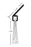 G622A-BB-36 - 3 FT. ANGLED 1-3/4" (BLACK) NYLON BRUSH DOOR SWEEP w/Hardware - (Clear Anodized) - (NATIONAL GUARD)