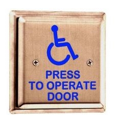 MAX-S1 - 4.5in. Square Stainless Steel Push Plate - (Wheel Chair - Press to Operate) - (MOTION ACCESS)
