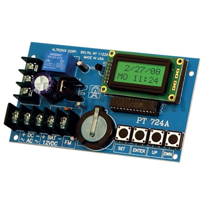 PT724A - Annual Event Timer Board, 365 Day 24 Hour, 12/24VAC/DC Input, Form C Relay Contacts rated 120VAC/28VDC at 10A - (Altronix)