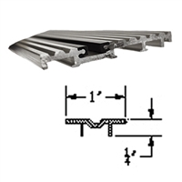 US01-0280LLMF-4 - 4ft. 4 1/2" x 1/2" Threshold and Lower Guide Track w/Vinyl - STOCK LENGTH - Aluminum - (Besam  Pg4000, Amd/Emd, Unislide, Sl500)