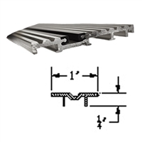 US01-0280LLMF-8 - 8ft. 4 1/2" x 1/2" Threshold and Lower Guide Track w/Vinyl - STOCK LENGTH - Aluminum - (Besam  Pg4000, Amd/Emd, Unislide, Sl500)