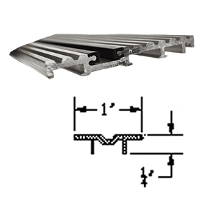 US01-0280LLMF-8 - 8ft. 4 1/2" x 1/2" Threshold and Lower Guide Track w/Vinyl - STOCK LENGTH - Aluminum - (Besam  Pg4000, Amd/Emd, Unislide, Sl500)