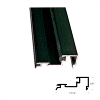 US01-0418LLDB - 4ft. 1/4" Glass Stop Gutter w/Vinyl (Snap-In) - DARK BRONZE Aluminum - (Besam Pg3000, 4000, Amd1, Amd2, Uni-slide).