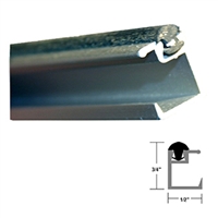 US01-0419LLCL - 4ft. 1/4" Glass Stop w/Vinyl (Snap-In) - CLEAR Aluminum - (Besam Pg3000, 4000, Amd1, Amd2, Uni-slide).