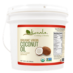 Virgin Coconut Oil BULK (raw, organic,) 8 lbs/1 Gal - Kevala