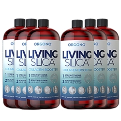 Orgono Living Silica 6 PACK - Collagen Booster - Reformulated 2x Stronger - 1000ml/34oz. Liquid  - Silicium Laboratories