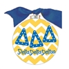 Delta Delta Delta Chevron Glass Ornament