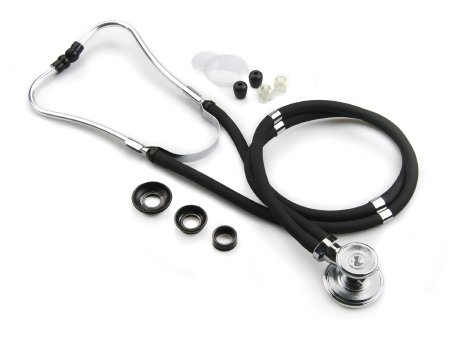 Sprauge Rappaport Stethoscope McKesson LUMEONâ„¢ Black 2-Tube 22 Inch Tube  Double Sided Chestpiece
