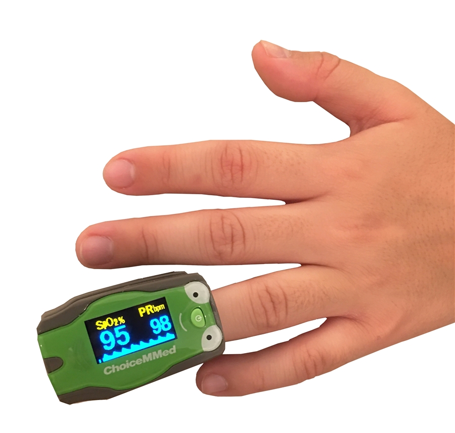 Pediatric Fingertip Pulse Oximeter: Green Frog