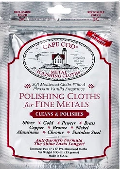Cape Cod Metal Polishing Cloths Package of 2