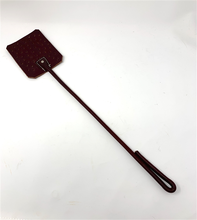 Leather fly swatter that is handmade and durable. Works great for those pesky flies but also as a great 'gentle' husband persuader!