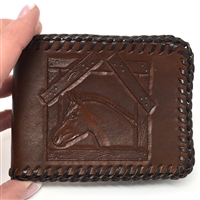 Handmade Leather Wallet with a Horse