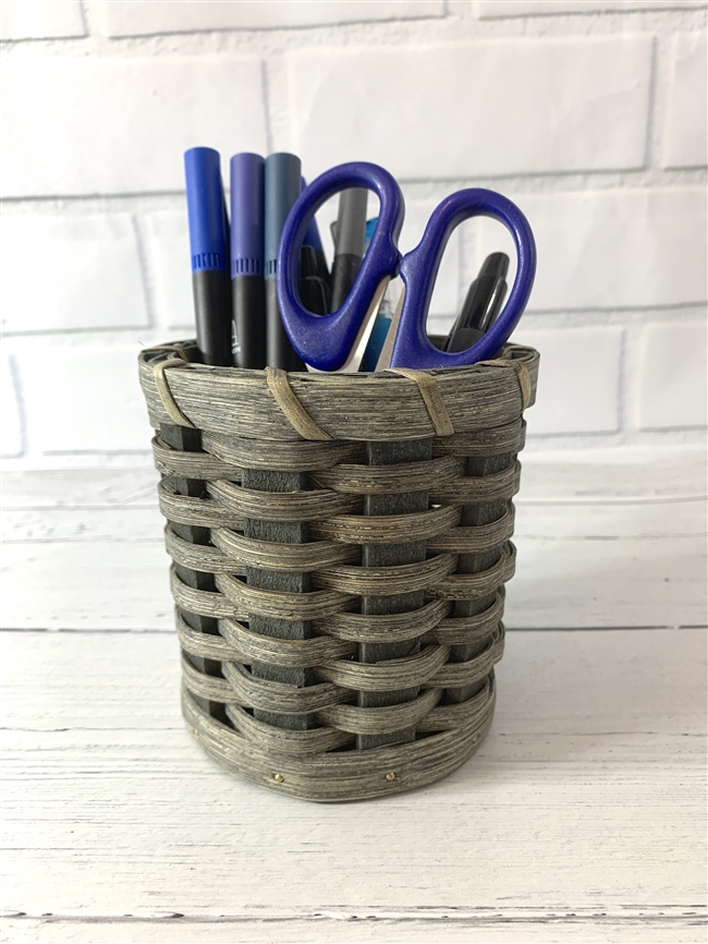 Amish Made Pen and Pencil Holder in Beautiful Blue/Gray Stain