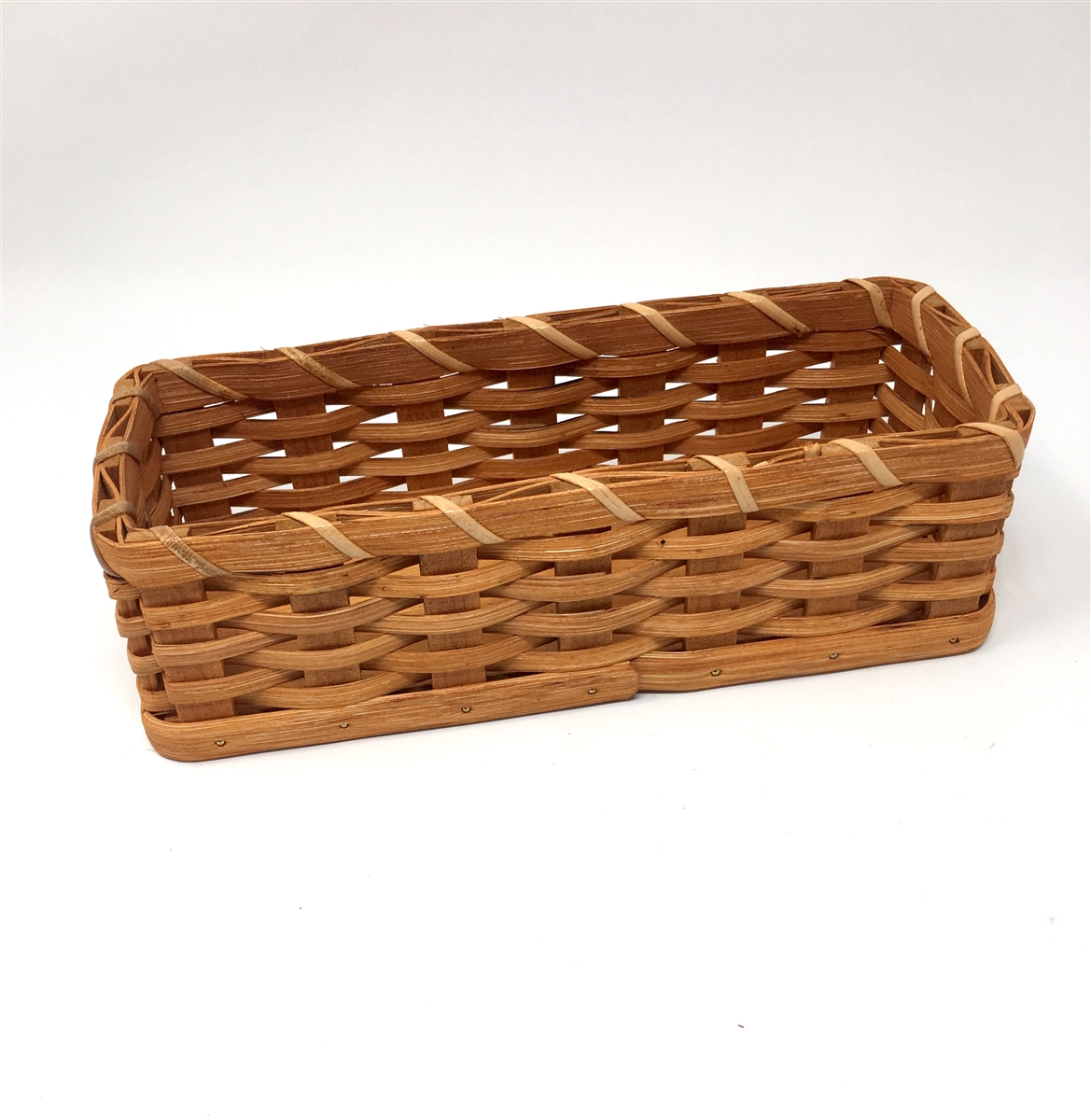 Amish Handmade Organizer Storage Basket Small Size Solid Oak
