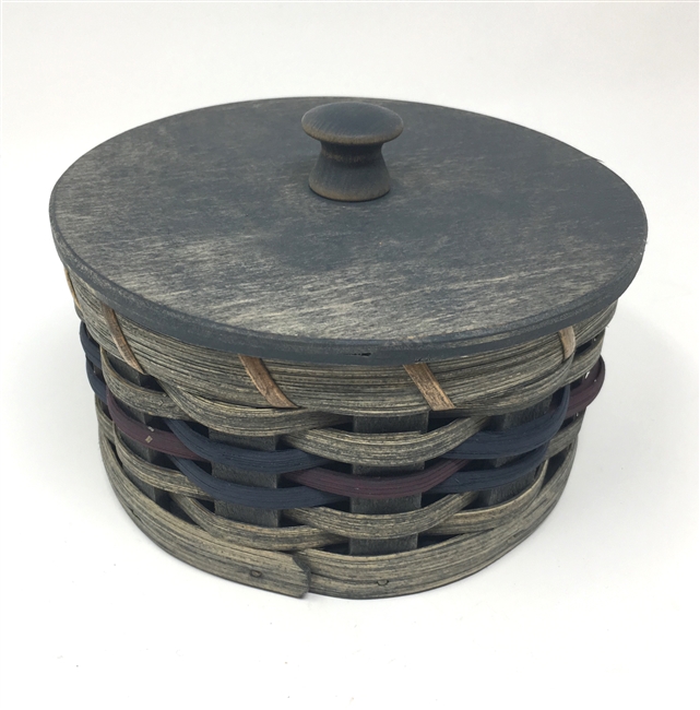Amish Made Grandma's Treasure Basket in Blue/Gray Stain