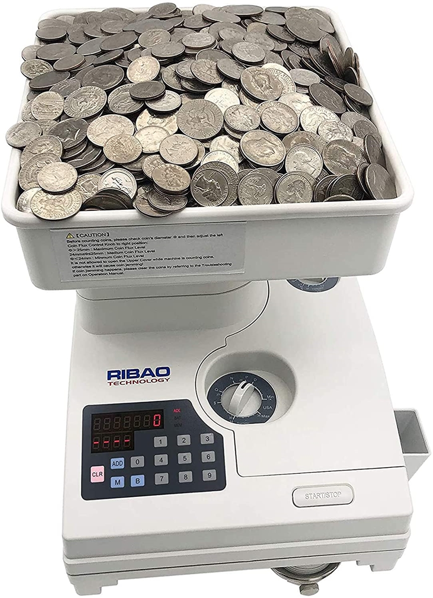 Ribao Heavy Duty Coin Counter Motorized Hopper HCS-3500AH