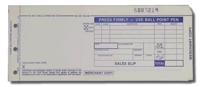 2-Part Long Credit Card Sales Slips (Pack of 100)