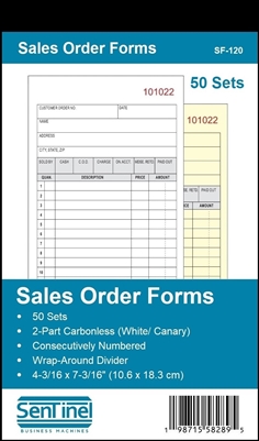 Sentinel SF-120 Sales Order Forms (Book of 50)