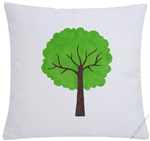 green primavera tree *hand painted* decorative throw pillow cover