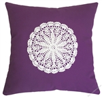 purple violet doily decorative throw pillow cover