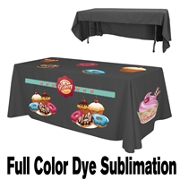 8 ft. x 30"Top x 29"H - 3 Sided Economy Table Throw (FULL COLOR PRINT) Dye Sublimated
