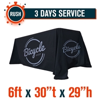 3-Days RUSH SERVICE - 6ft x 30"T x 29"H 3 Sided Economy Table Throw