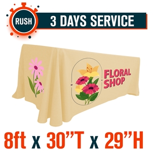 3-Days RUSH SERVICE - 8ft x 30"T x 29"H Standard Table Throw
