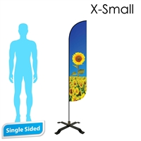 Feather Flag 7' Single-Sided With Black X-Base & Carry Bag (X-Small)