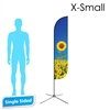 Feather Flag 7' Single-Sided With Chrome X-Base & Carry Bag (X-Small)