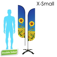Feather Flag 7' Double-Sided With Black X-Base & Carry Bag(X-Small)