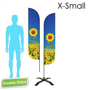 Feather Flag 7' Double-Sided With Black X-Base & Carry Bag(X-Small)