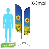 Feather Flag 7' Double-Sided With Chrome X-Base & Carry Bag(X-Small)